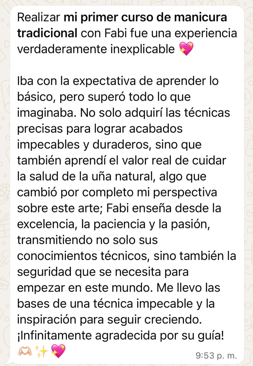 Testimonio de Ariadna Ruiz sobre el curso de Manicura Rusa